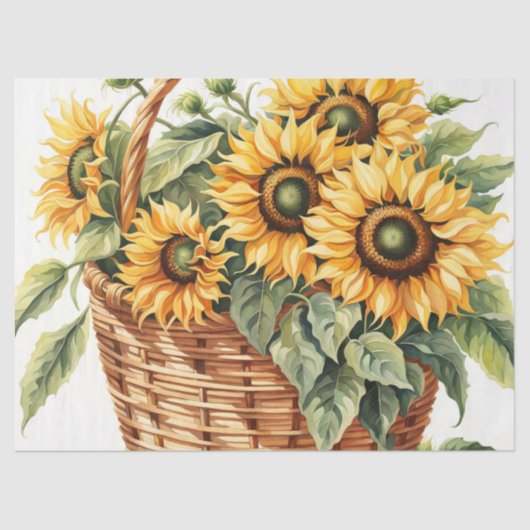 ひまわりバスケットを収穫 薄葉紙 (正面)