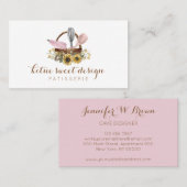 ひまわりバスケットウィスクスプーンパティシリーバッグベーカー料理人 名刺 (正面/裏面)