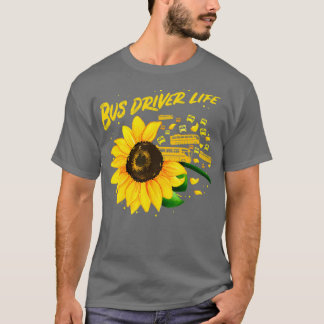 ひまわりバスドライバギフトアイディアプリント Tシャツ