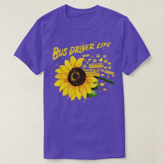 ひまわりバスドライバーアイディア Tシャツ (デザイン正面)