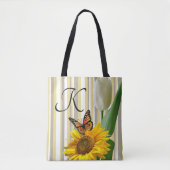ひまわりバタフライチューリップトート トートバッグ (正面)