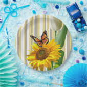 ひまわりバタフライチューリップ紙プレート ペーパープレート (パーティー)