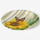 ひまわりバタフライチューリップ紙プレート ペーパープレート (アングル)