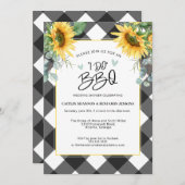 ひまわりバッファロープレイドI do BBQブライダルシャワー 招待状 (正面/裏面)