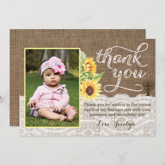 ひまわりバプテスマサンキューカード サンキューカード (正面/裏面)