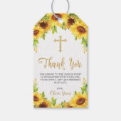 ひまわりバプテスマ《キリスト教》洗礼式や命名式サンキューバプスユア ギフトタグ (正面)