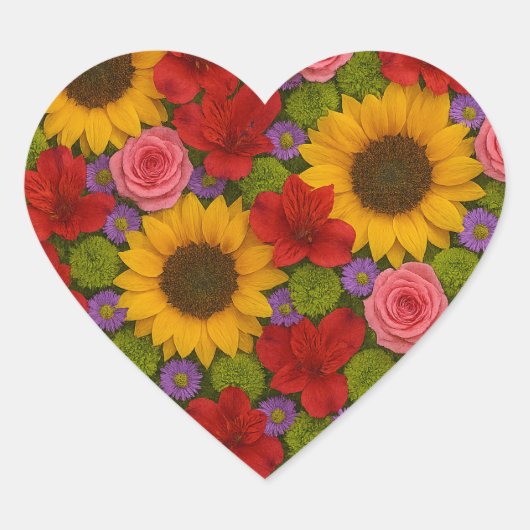 ひまわりバラシール ハートシール (正面)