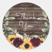 ひまわりバラズバーンウッドサンキュー ラウンドシール (正面)