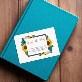 ひまわりバラデイジーフローラベビーシャワー エンクロージャーカード