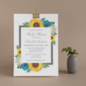ひまわりバラデイジーフローラベビーシャワー 招待状