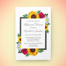 ひまわりバラデイジーフローラリハーサルディナー 招待状