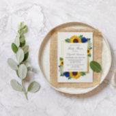 ひまわりバラデイジー秋フローラベビーシャワー 箔招待状