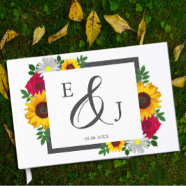 ひまわりバラデイジー秋フローラ結婚ズ ゲストブック