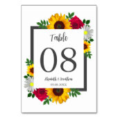 ひまわりバラデイジー秋フローラ結婚ズ テーブルナンバー (裏面)