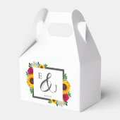 ひまわりバラデイジー秋フローラ結婚ズ フェイバーボックス (正面サイド)