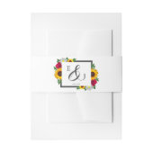 ひまわりバラデイジー秋フローラ結婚ズ 招待状ベリーバンド (正面例)