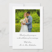 ひまわりバラデイジー結婚フローラ サンキューカード (裏面)