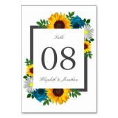ひまわりバラデイジー結婚フローラ テーブルナンバー (裏面)