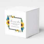 ひまわりバラデイジー結婚フローラ フェイバーボックス (正面サイド)