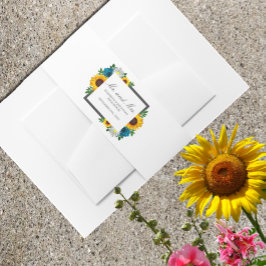 ひまわりバラデイジー結婚フローラ 招待状ベリーバンド