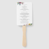 ひまわりバラバーグンディ結婚さんの式プログラム ハンドファン (裏面)