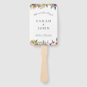 ひまわりバラバーグンディ結婚さんの式プログラム ハンドファン (正面)