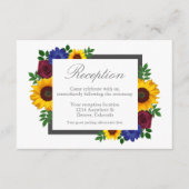 ひまわりバラフローラウェディングレセプションカード エンクロージャーカード (正面)