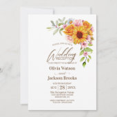 ひまわりバラフローラウェディングレセプション 招待状 (正面)