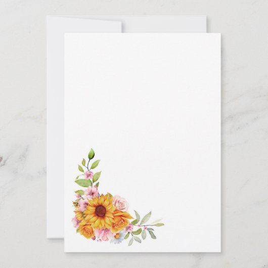 ひまわりバラフローラウェディングレセプション 招待状 (裏面)