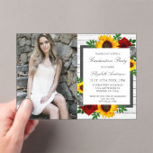 ひまわりバラフローラ卒業パーティー アクリル招待状 (インサイチュ (ポータブル))