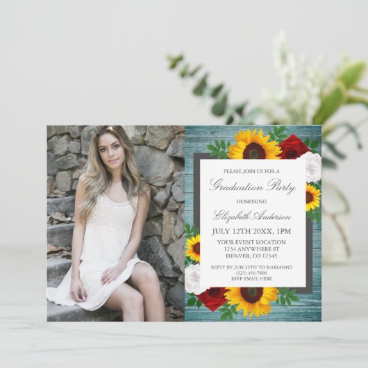 ひまわりバラフローラ卒業パーティー 招待状 (スタンド正面)