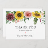 ひまわりバラブライダルシャワーありがとう (正面/裏面)