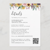 ひまわりバラブルガ素朴ンディQRコー結婚ド エンクロージャーカード (正面)