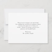 ひまわりバラレッドパープル素朴秋の結婚式 サンキューカード (裏面)