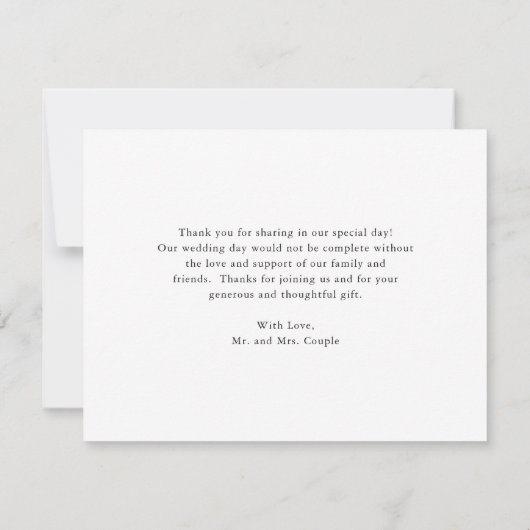 ひまわりバラレッドパープル素朴秋の結婚式 サンキューカード (裏面)