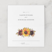 ひまわりバラレッドパープル素朴秋の結婚式 プレイスカード (外部開封)