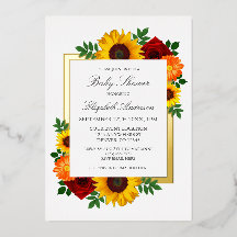 ひまわりバラ秋フローラベビーシャワー