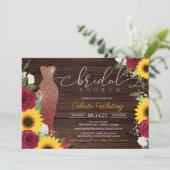 ひまわりバラ素朴グラムブライダルシャワードレス 招待状 (スタンド正面)