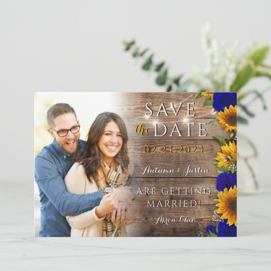 ひまわりバラ素朴国の写真の日付を保存 セーブザデート (スタンド正面)