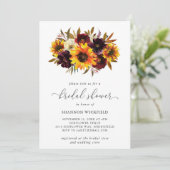 ひまわりバラ素朴秋ブライダルシャワー 招待状 (スタンド正面)