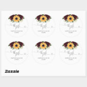 ひまわりバラ結婚の皆様のお願い ラウンドシール (シート)