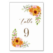 ひまわりバラ結婚フローラのテーブル番号 テーブルナンバー (正面)