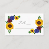 ひまわりバラ結婚フローラ座席表 プレイスカード (正面)