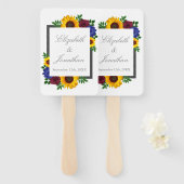 ひまわりバラ結婚フローラ ハンドファン (正面&裏面)