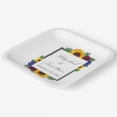 ひまわりバラ結婚フローラ ペーパープレート (傾斜あり)