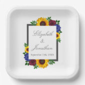 ひまわりバラ結婚フローラ ペーパープレート (正面)
