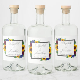 ひまわりバラ結婚フローラ リキュールボトルラベル