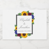 ひまわりバラ結婚フローラ リキュールボトルラベル (シングルラベル)