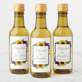 ひまわりバラ結婚フローラ ワインラベル