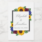 ひまわりバラ結婚フローラ ワインラベル (シングルラベル)